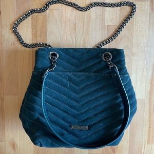 Rebecca Minkoff Green Quilted Shoulder Bag with Chain Strap